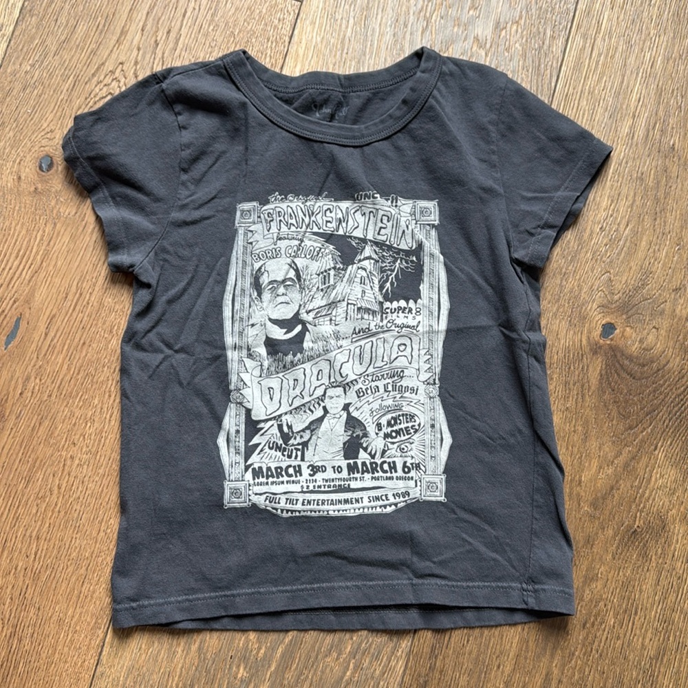 Brandy Melville John Galt Frankenstein gray tee